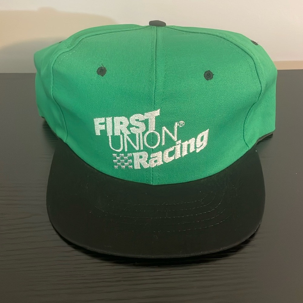 Vintage First Union Racing Snapback Hat Two-Tone Deadstock Wall Street Finance